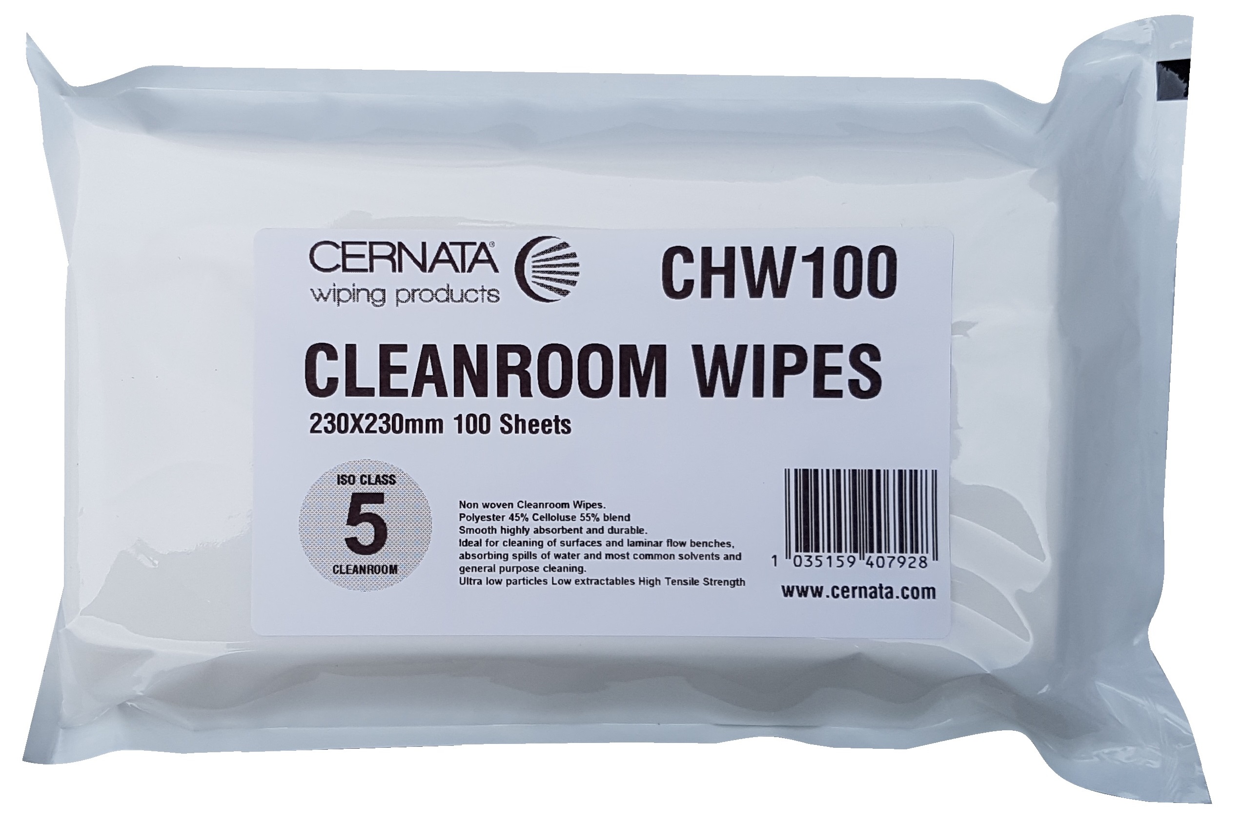 CERNATA Lint Free Wipes in Pouch Pack 23x23cms 100 Wipes
